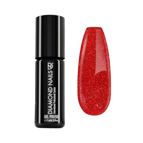 Gel Nail Polish - DN104 - Christmas Red Glitter 7ml