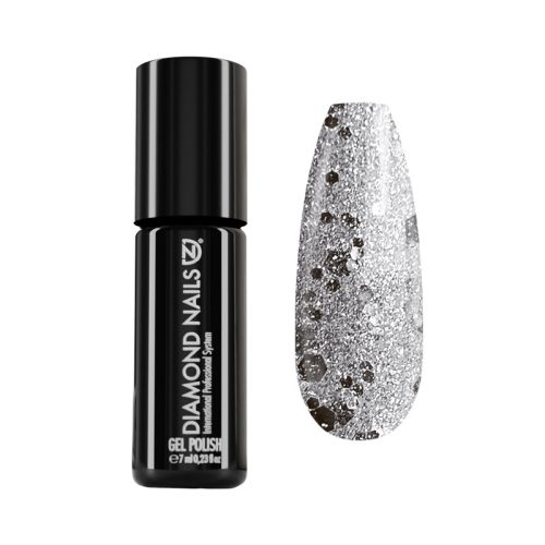 Gel Nail Polish - DN110 Silver with silver flakes 7 ml