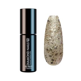 Diamond Nails Gel Polish – Gold with Flakes – DN115 – 7ml – HEMA Free