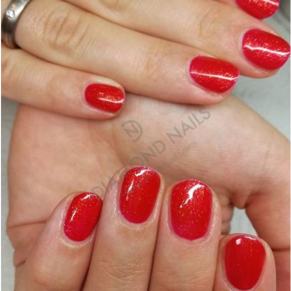 Gel Nail Polish - DN136 - Christmas Red (With Tiny Glitters) 7ml
