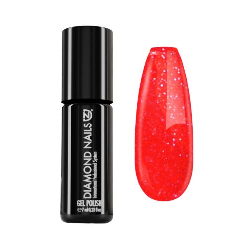 Gel Nail Polish - DN192 - Glittering Orange Pink 7ml