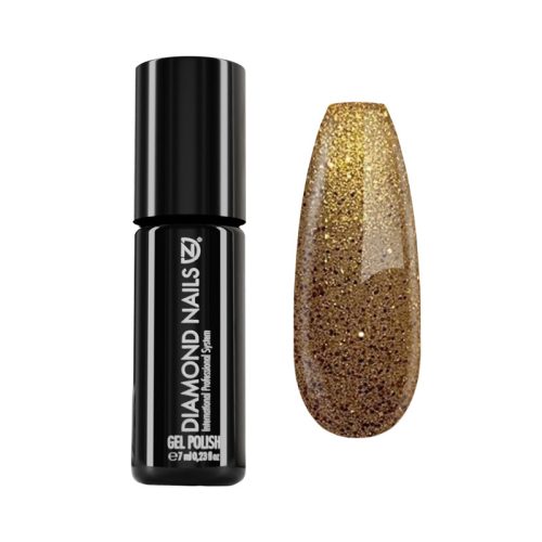 Gel Nail Polish - DN118 - Glittering Gold Ochre 7ml