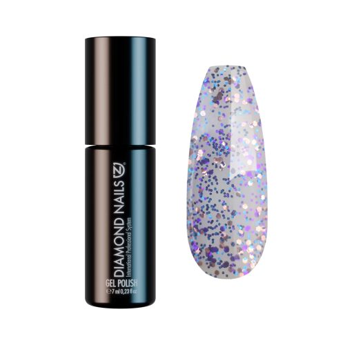 Diamond Nails Gel Nail Polish - DN229 - Purple glitter coat 7ml