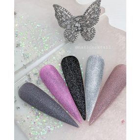 Silver no wipe top gel polish that adds sparkling glitter effect and seals gel nails with high gloss long lasting finish