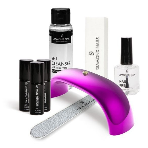 Gel Polish Starting Set with 6W LED Lamp (pink)