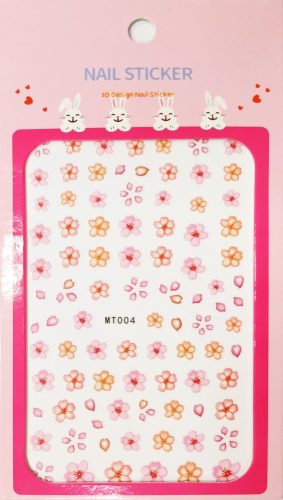 Nail art Little Pink & Peach flowers stickers- MT004