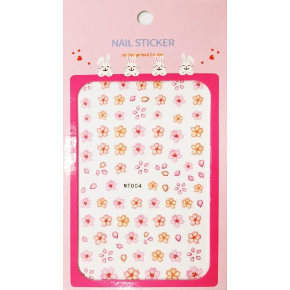 Nail art Little Pink & Peach flowers stickers- MT004