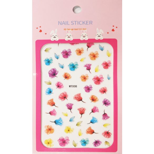 Nail art Colorful Flowers and Petals stickers- MT008