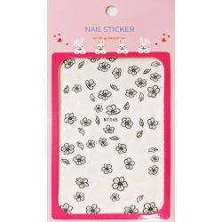 Nail art Black and White Flowers stickers- MT045