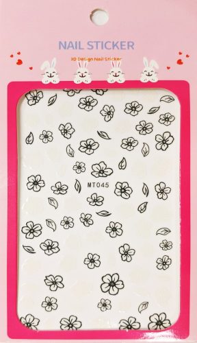 Nail art Black and White Flowers stickers- MT045