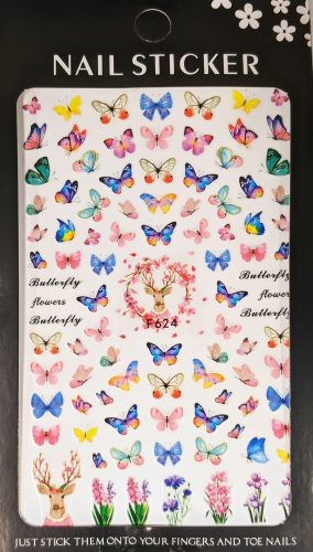 Nail art Butterflies and Flowers stickers- F624