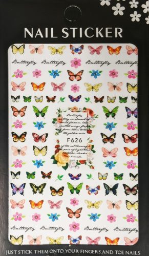 Nail art Butterflies and Flowers #2 stickers- F626