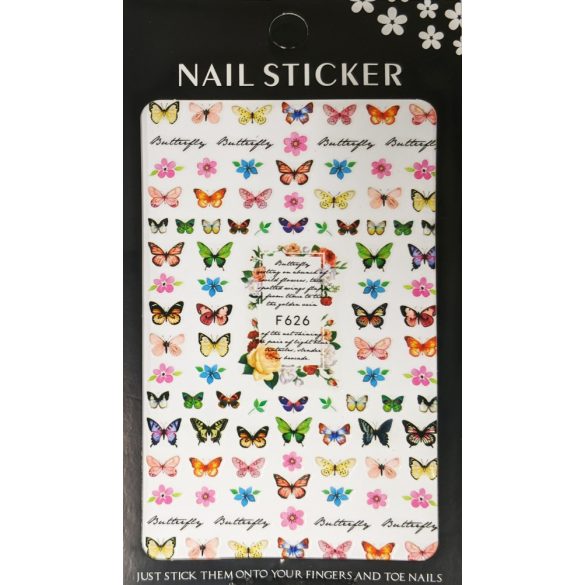 Nail art Butterflies and Flowers #2 stickers- F626