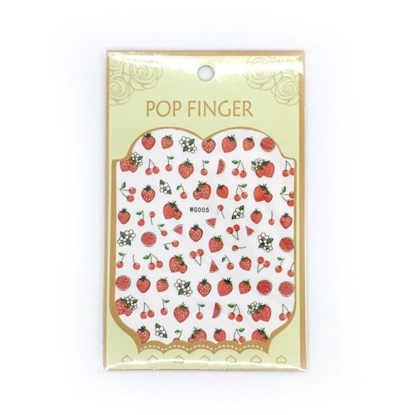 Nail art Strawberries and White Flowers stickers- WG005