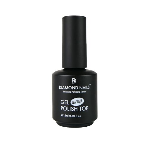 Gel Nail Polish Top Coat No Wipe 15ml high gloss finish for long lasting shiny nails