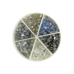   Nail Art Rhinestones in Wheel Palette - flat back crystals (6types)