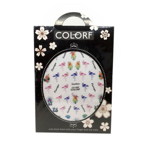 Nail Art Stickers - CA049 - Exotic Flowers and Flamingos