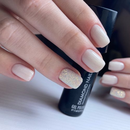 Rubber base white gold 7ml shimmer base gel for elegant gel nails