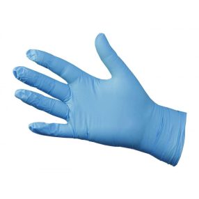 Rubber Gloves - Blue, Nitrile, Powder free, 100pcs (Size M)