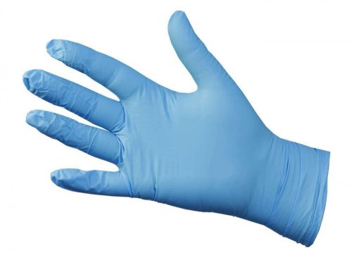 Rubber Gloves - Blue, Nitrile, Powder free, 100pcs (Size M)