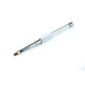 Crystal Gel Nail Brush #4 with White Case for Precise Gel Application - Diamond Nails