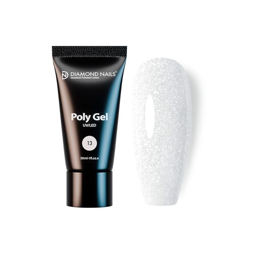 PolyGel 13 - White Glitter - 30ml - HEMA and TPO Free