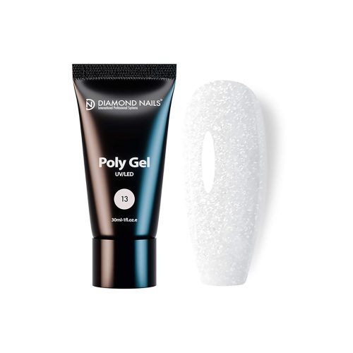 PolyGel 13 - White Glitter - 30ml - HEMA and TPO Free