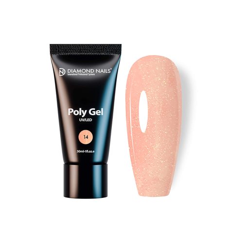Diamond Nails PolyGel 14 - Peach Shine - 30ml - HEMA and TPO Free