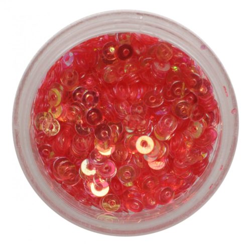 Red Circular Nail Art Flitter